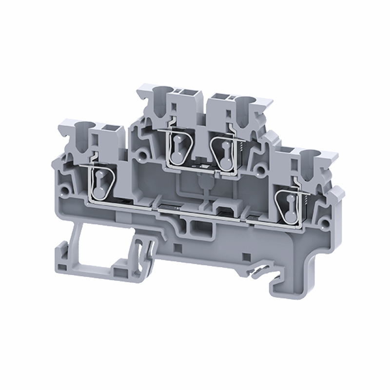 Клеммы двухярусные пружинная OptiClip CXDL-2,5-2L-I-серый | 289764 | КЭАЗ — КЭАЗ (Курский электроаппаратный завод)