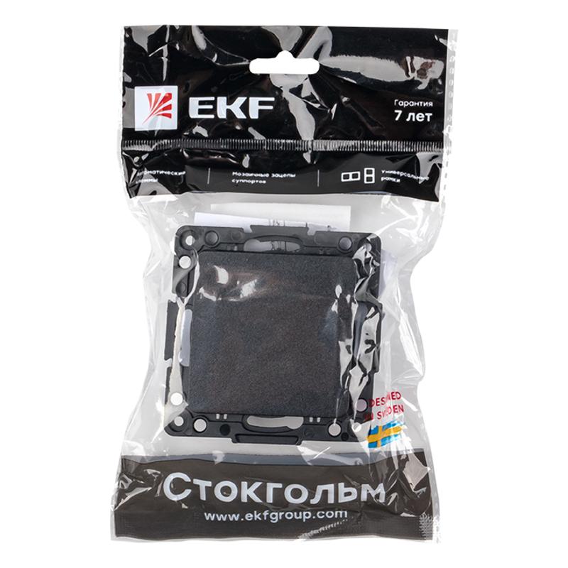 Стокгольм Механизм Выключателя 1-кл. проходного 10А черный PROxima | EZV10-025-10 | EKF — миниатюра 6