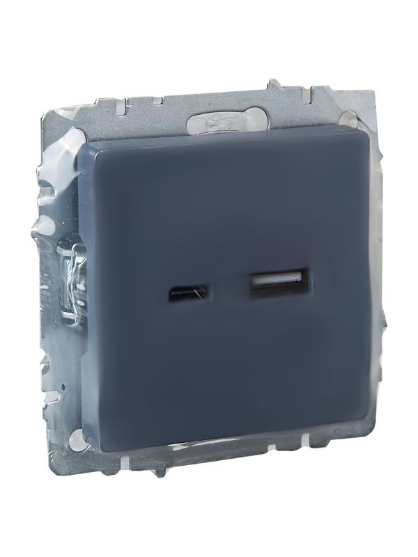 BRITE Розетка USB A+C 18Вт РЮ11-1-БрМ маренго | BR-U22-018-K35 | IEK — миниатюра 6