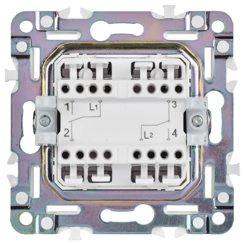 SKANDY Выключатель 2-клавишный проходной 10А SK-V05Gr серый | SK-V22-0-10-K03 | IEK — миниатюра 3