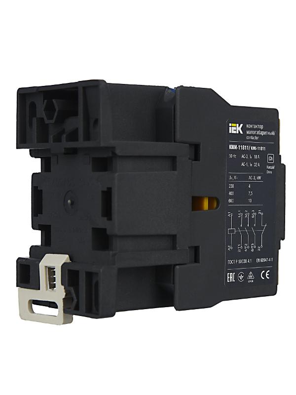 Контактор КМИ-11811 18А  230В/АС3 1НЗ  | KKM11-018-230-01 | IEK — миниатюра 5