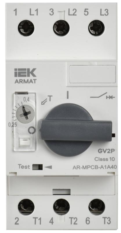ARMAT Автоматический выключатель защиты двигателя A1 GV2P 0,24-0,4А | AR-MPCB-A1A40 | IEK — миниатюра 2