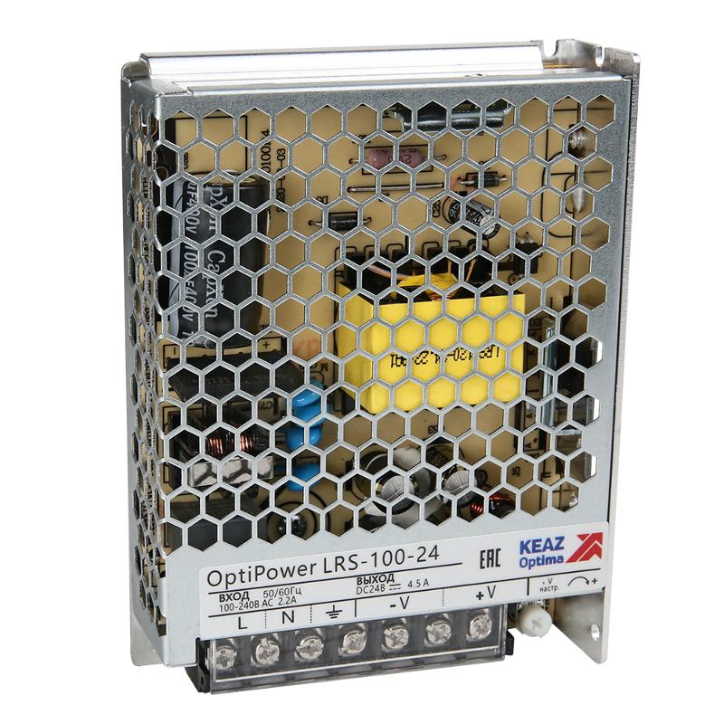 Блок питания панельный OptiPower LRS 100-24 4.5A | 328879 | КЭАЗ — КЭАЗ (Курский электроаппаратный завод)