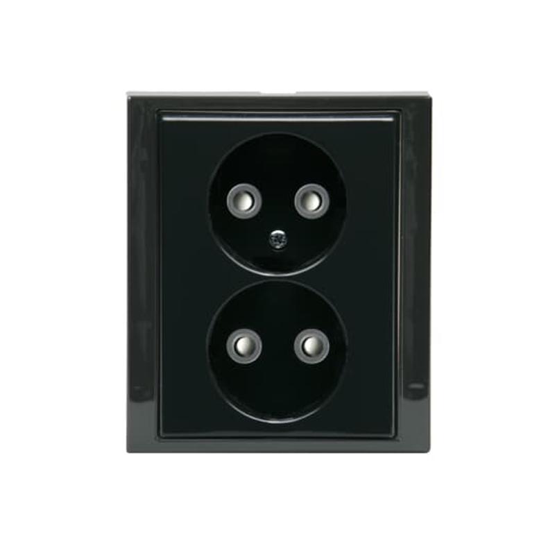 Розетка Double Shuko 16А 230В, без заземления, Impressivo, антрацит | 302UJ-81  | 2TKA00000339 | ABB — ABB