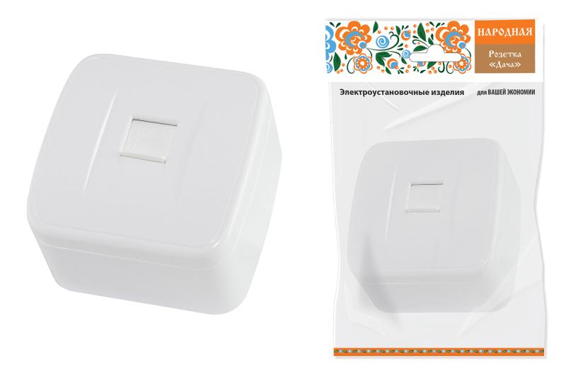 Розетка компьютерная (RJ-45) открытой установки IP20, белая "Дача" Народная | SQ1824-0011 | TDM — TDM ELECTRIC