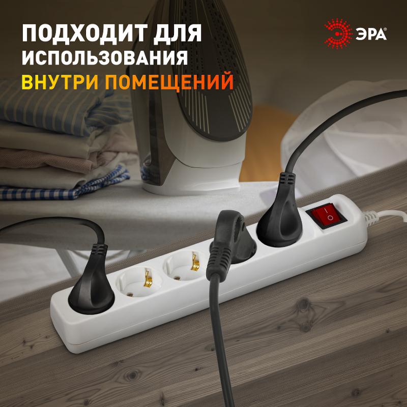 Удлинитель Россия ЭРА UX-5es-3m Удлин-ль c заземлением, 3x0,75мм2, c выкл. 5гн, 3м | Б0035757 | ЭРА — миниатюра 4