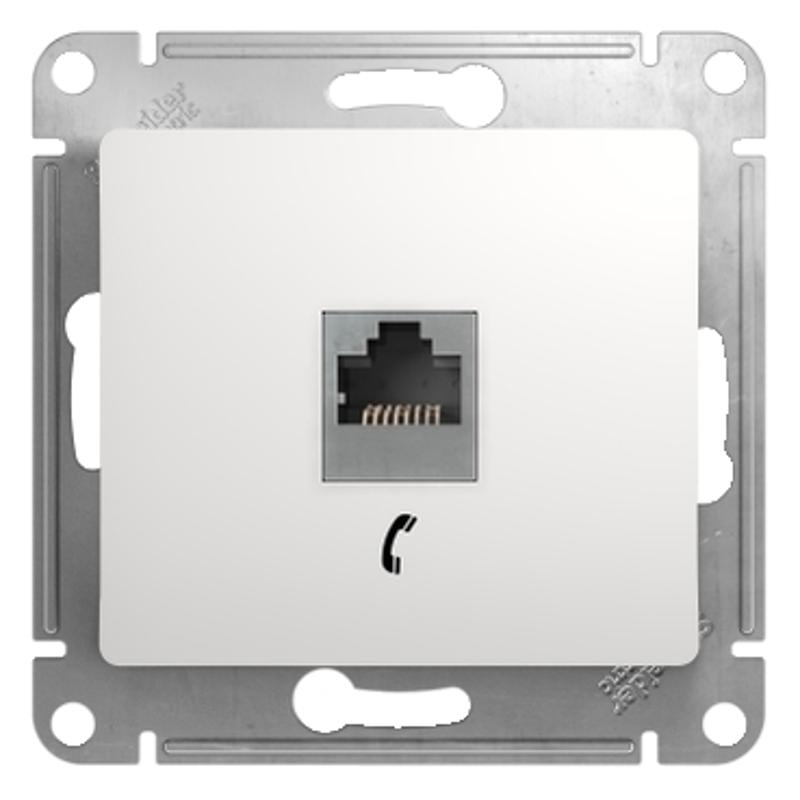 Glossa Белый Розетка телефонная RJ11 | GSL000181T | SE — миниатюра 1