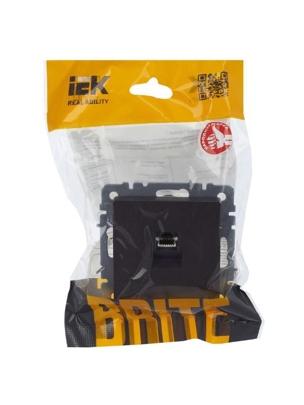 BRITE Розетка компьютерная RJ45 кат.5E РК10-БрТБ темная бронза | BR-K10-1-K45 | IEK — миниатюра 11