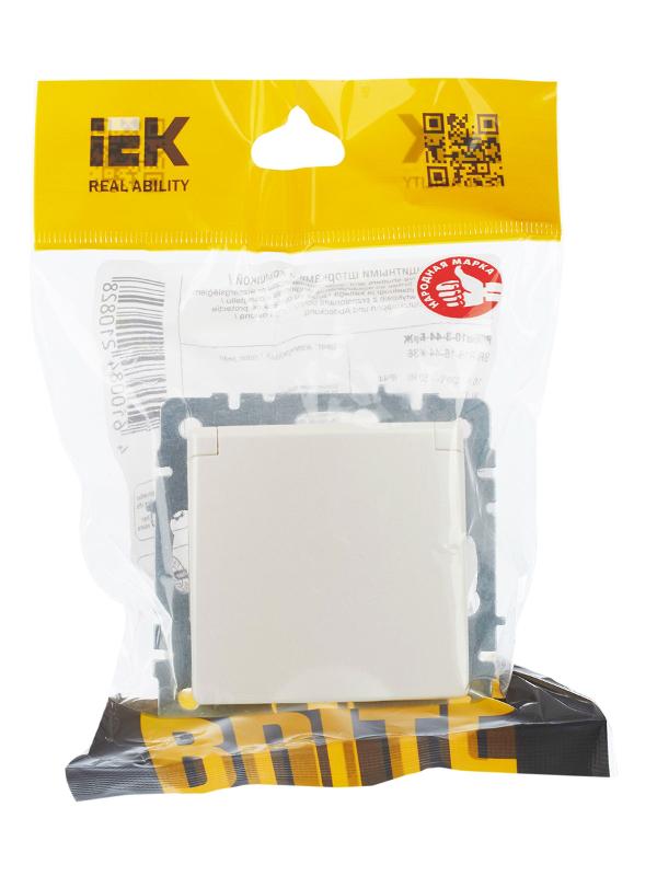 BRITE Розетка с заземлением со шторками с кр. 16А IP44 РСбш10-3-44-БрЖ жемчуг | BR-R16-16-44-K36 | IEK — миниатюра 3
