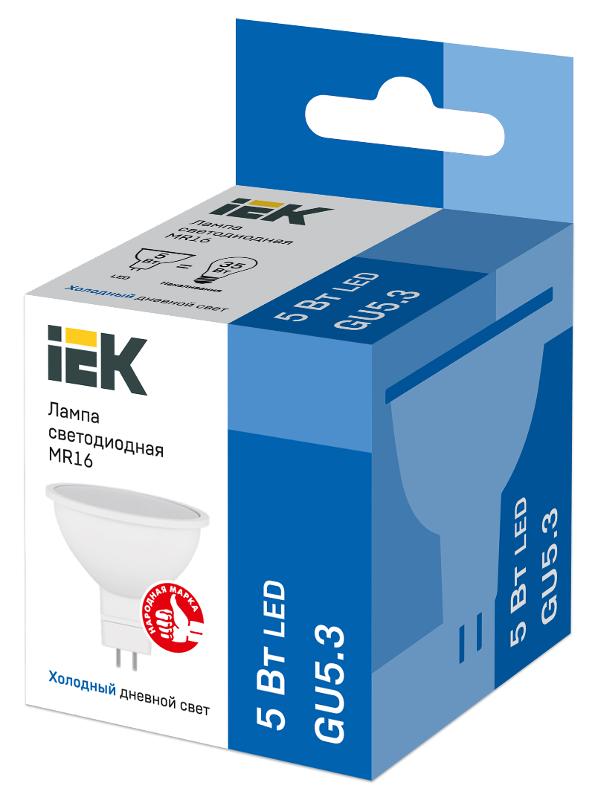Лампа светодиодная LED 5Вт GU5.3 230В 6500К ECO MR16 софит | LLE-MR16-5-230-65-GU5 | IEK — миниатюра 3