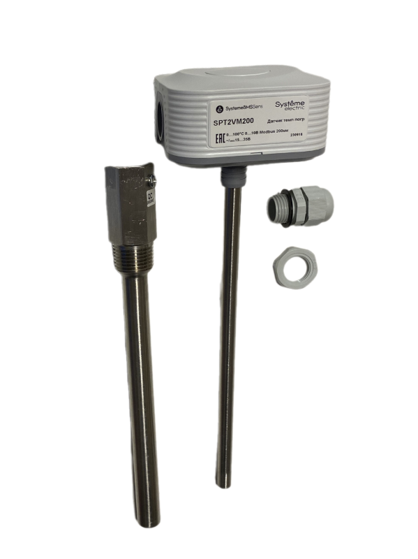 Датчик температуры погружной, 0…+100°С 0…10В RS485/Modbus 200мм ~24В±20%/=15…35В с гильзой 150мм | SPT2VM200 | SE — миниатюра 5