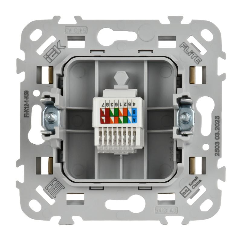 FLITE Розетка компьютерная RJ45 кат.5Е UTP РК5е-1-0-ФлХ хаки | FI-K12-1-K59 | IEK — миниатюра 3