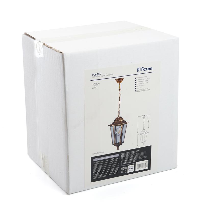 Светильник садово-парковый 6205 100W 230V E27 195*195*310мм черное золото (новый цвет все) | 11143 | FERON — миниатюра 7