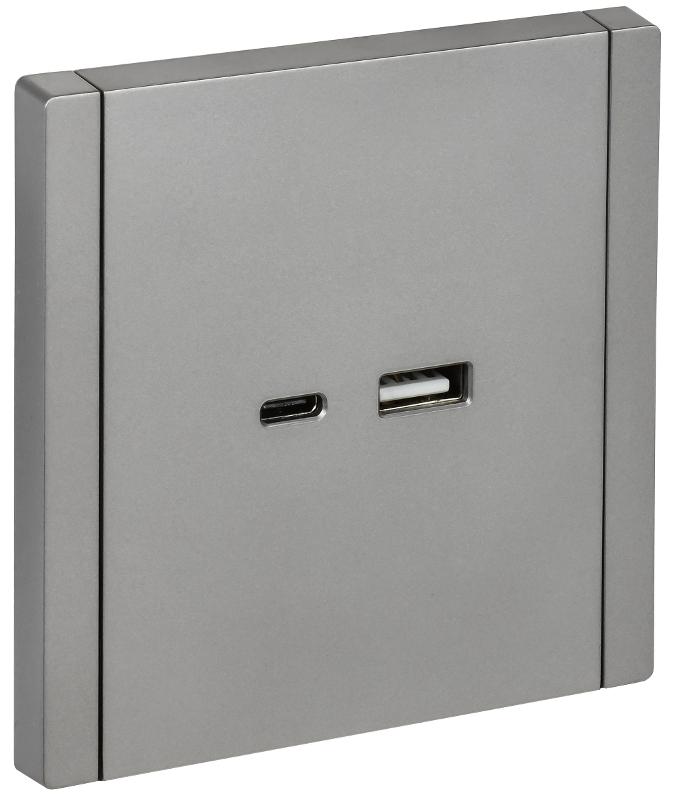 FORTE&PIANO Розетка USB A+C 3,1А FP550 сталь | FP-U22-D31-K46 | IEK — IEK (ИЭК)