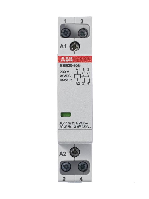 Контактор ESB20-20N-06 модульный (20А АС-1, 2НО), катушка 230В AC/DC | 1SBE121111R0620 | ABB — миниатюра 4