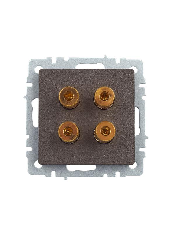 BRITE АудиоРозетка 4-местная РА10-БрТБ темная бронза | BR-S40-K45 | IEK — миниатюра 2