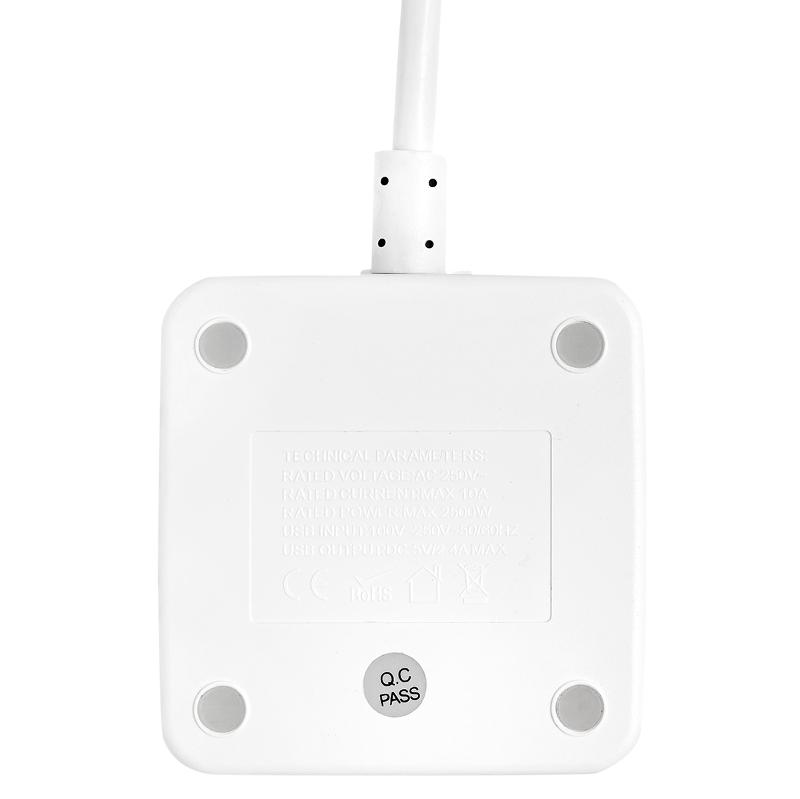 Удлинитель "Куб" 2 гнезда 2USB 2,4А+Type C + Ночник 1,3 метра 1мм2 | UBA-CUB-2-TC | EKF — миниатюра 16