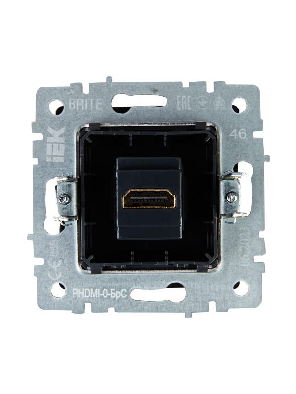 BRITE Розетка HDMI РHDMI-0-БрС сталь  | BR-H10-K46 | IEK — миниатюра 4