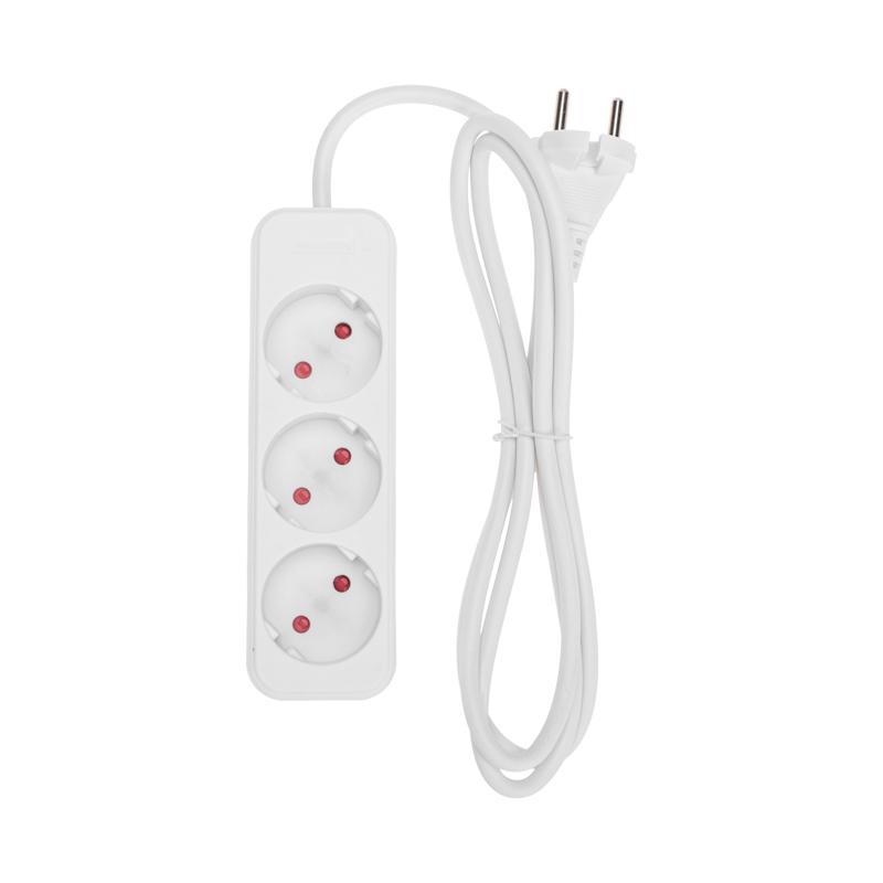 Удлинитель STANDARD 3 гнезда, 1,5м, 2х1,0мм², б/з, белый | 13-4006 | REXANT — REXANT