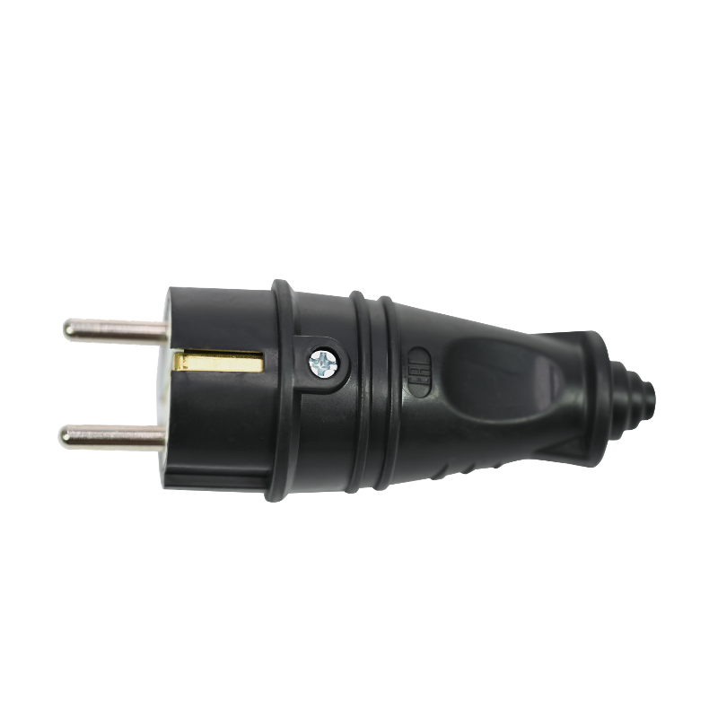 Вилка 2К+З прямая каучуковая 16А/250В IP44 Чёрная MultiSet | MST4001BK | SE — миниатюра 5