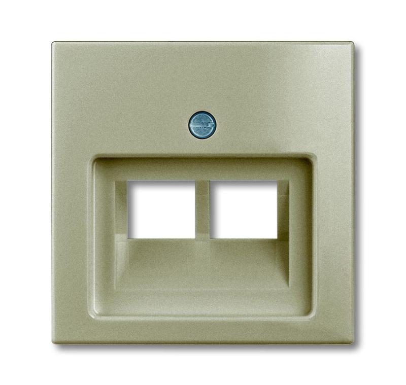 ABB Basic 55 Шампань Накладка 2-ой ТЛФ/комп розетки наклонной | 1753-0-0203  | 2CKA001753A0203 | ABB — ABB