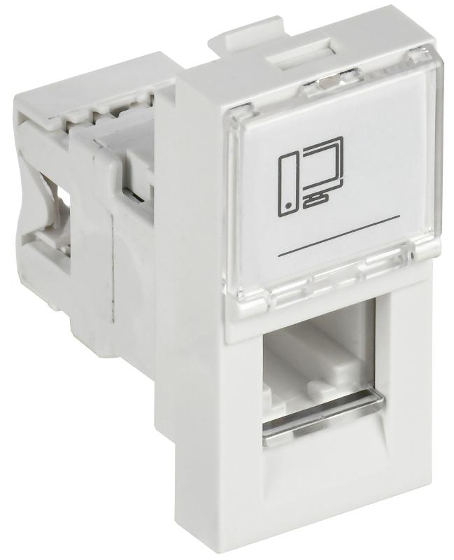 PRIMER РКИ-10-00-П-6 Розетка RJ45 кат.6 (1 модуль) белая | PR-KK40D-RI-0-1-C06U-K01 | IEK — IEK (ИЭК)