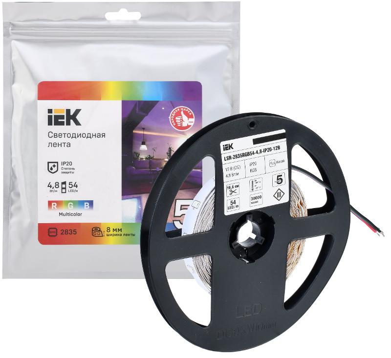 Лента светодиодная 5м LSR-2835RGB54-4,8-IP20-12В | LSR1-3-054-20-3-05 | IEK — миниатюра 2