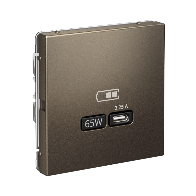 ArtGallery Мокко Розетка USB тип-С 65Вт высокоскор.заряд. QC, PD, механизм | GAL000627 | SE — миниатюра 2