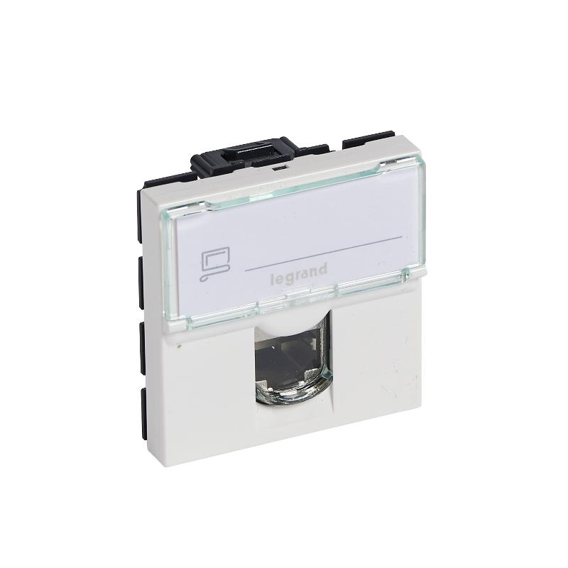 Розетка RJ 45 - Программа Mosaic - категория 6 - UTP - 2 модуля - белый - LCS² | 076564 | Legrand — Legrand