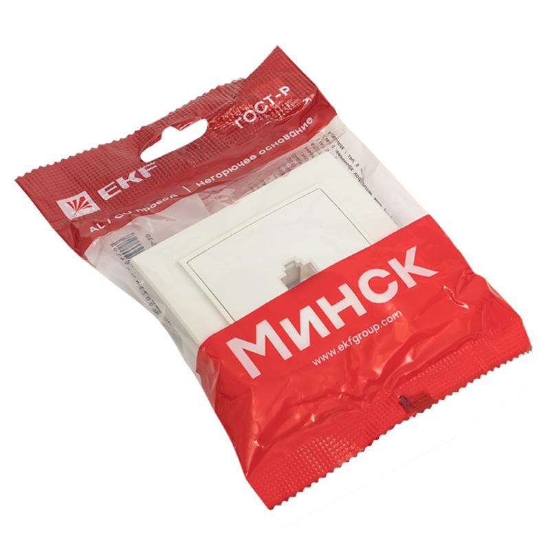 Минск Розетка RJ-45 1-местная СП белая EKF Basic | ERK01-035-10 | EKF — миниатюра 6