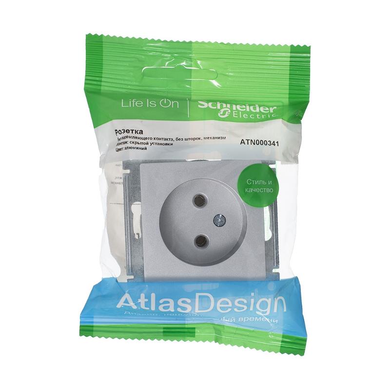 AtlasDesign Алюминий Розетка без заземления, 16А, механизм | ATN000341 | SE — миниатюра 4