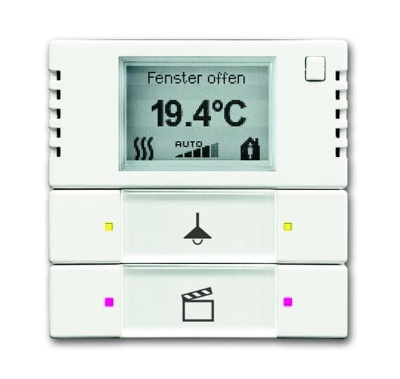 6128/28-884-500 Терморегулятор KNX c дисплеем и сенсором, 2/4-клавишный, белый бархат | 6134-0-0338 | 2CKA006134A0338 | ABB — ABB