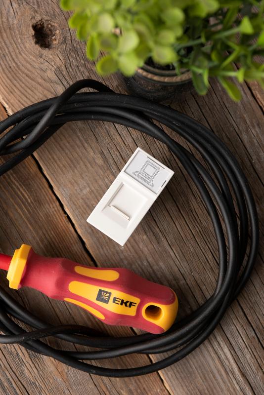 Розетка RJ45., категории 5e (ширина 1 модуль) | E1MK015E-135-10 | EKF — миниатюра 9