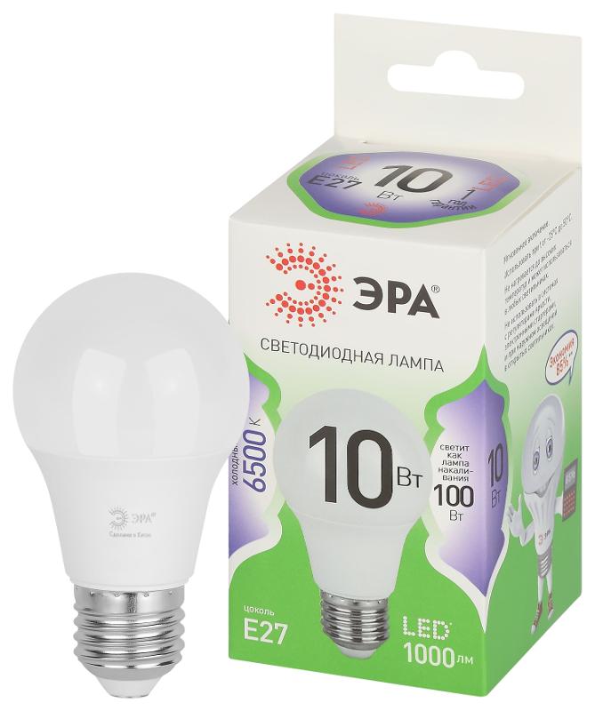 Лампа светодиодная  GREEN LINE LED A60-10W-865-E27 GL E27 10 Вт груша холодный свет | Б0067090 | ЭРА — миниатюра 1