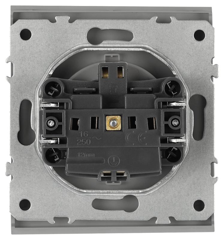 Розетка Arktik 16-2102-03 с заземлением 2P+E Schuko со шторками 16А-250В алюминий | Б0070426 | ЭРА — миниатюра 4