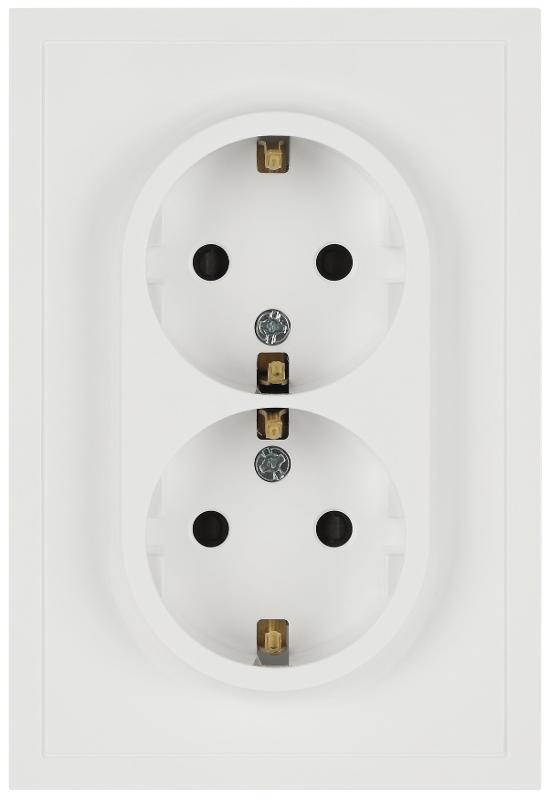 Розетка Galaxy 15-2104-08 с заземлением двойная 2X2P+E Schuko 16А-250В IP20 белый матовый | Б0070691 | ЭРА — ЭРА (Энергия света)