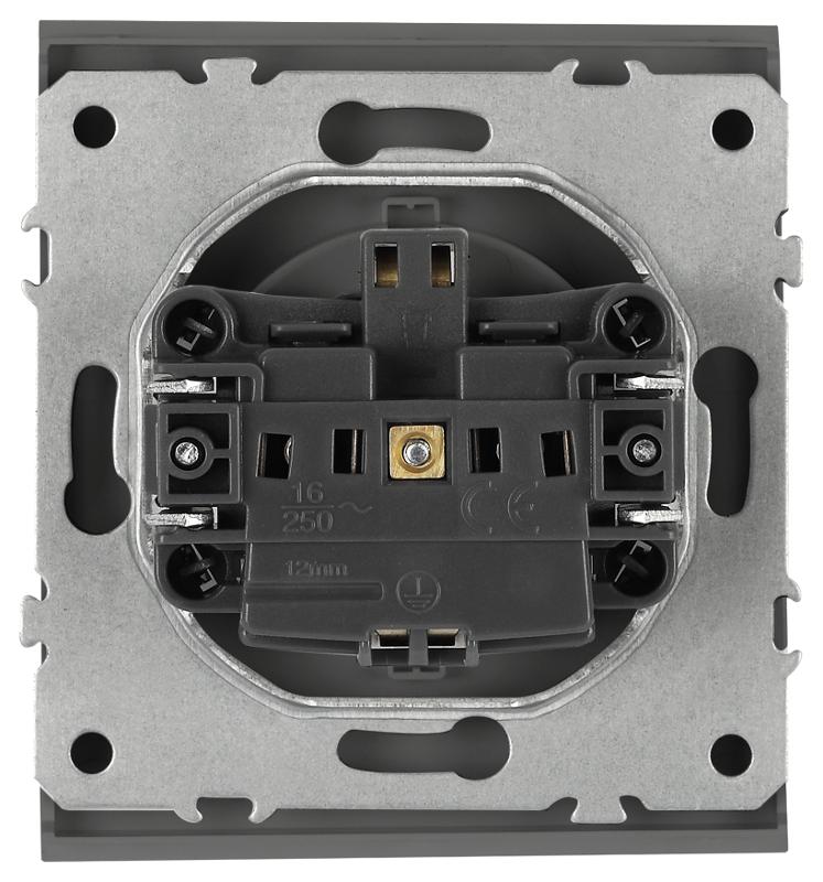 Розетка Arktik 16-2101-06 с заземлением 2P+E Schuko 16А-250В графит | Б0070419 | ЭРА — миниатюра 4