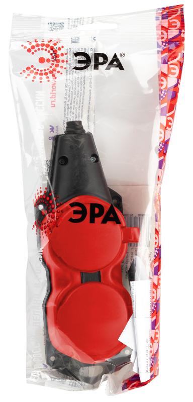 Колодка  KX-2e-RED-IP44 каучуковая с заземлением 2 розетки 16A IP44 красная | Б0068443 | ЭРА — миниатюра 3