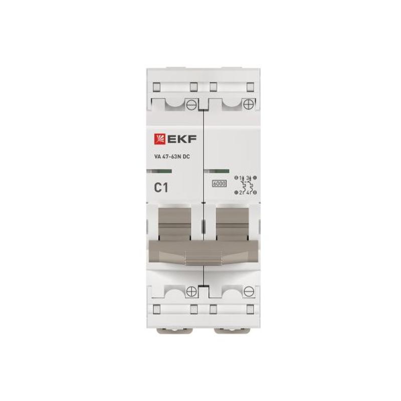 Выключатель автоматический ВА 47-63N DC 2P 1А (C) 6kA PROXIMA | M63DC621C | EKF — миниатюра 4
