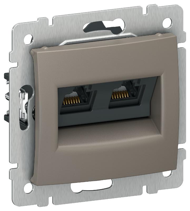 IEKVALENA Роз. комп. 2-я RJ45 кат.5Е UTP 6945351 капуч. | 6945351 | IEK — IEK (ИЭК)