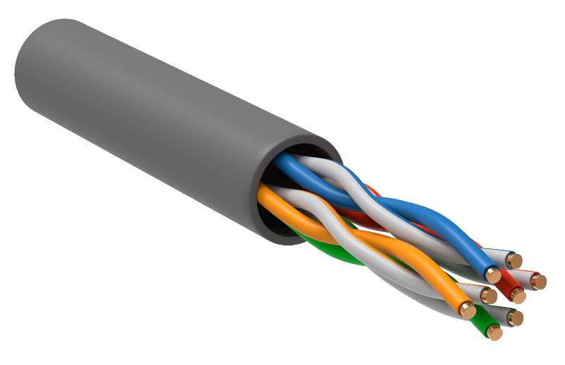 Витая пара U/UTP 5E 4х2х24AWG LSZH нг(А)-HF серый (305м) РФ/Т | LC1-C5E04-121-T-R | ITK — ITK