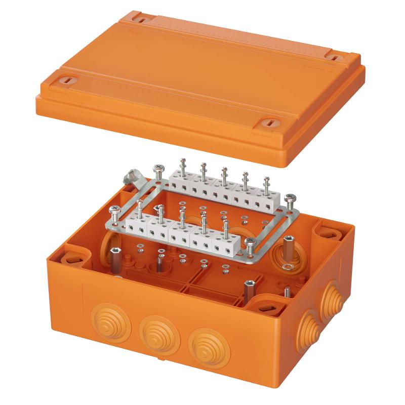 Коробка распределительная пластиковая FS огн.,IP55,240х190х90мм, 20р, 450V,6A,4мм.кв с кабельными вводами и клеммниками | FSB412004 | DKC — DKC (ДКС)