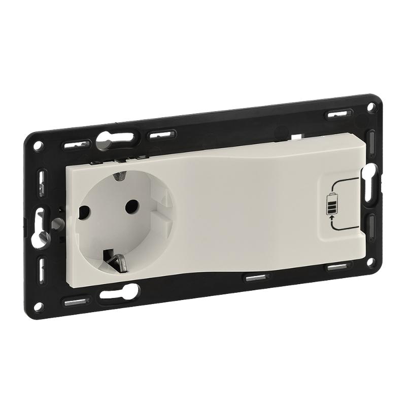 Valena ALLURE/LIFE Сл.кость Розетка c/з + USB (c лицевой панелью) | 753210 | Legrand — Legrand