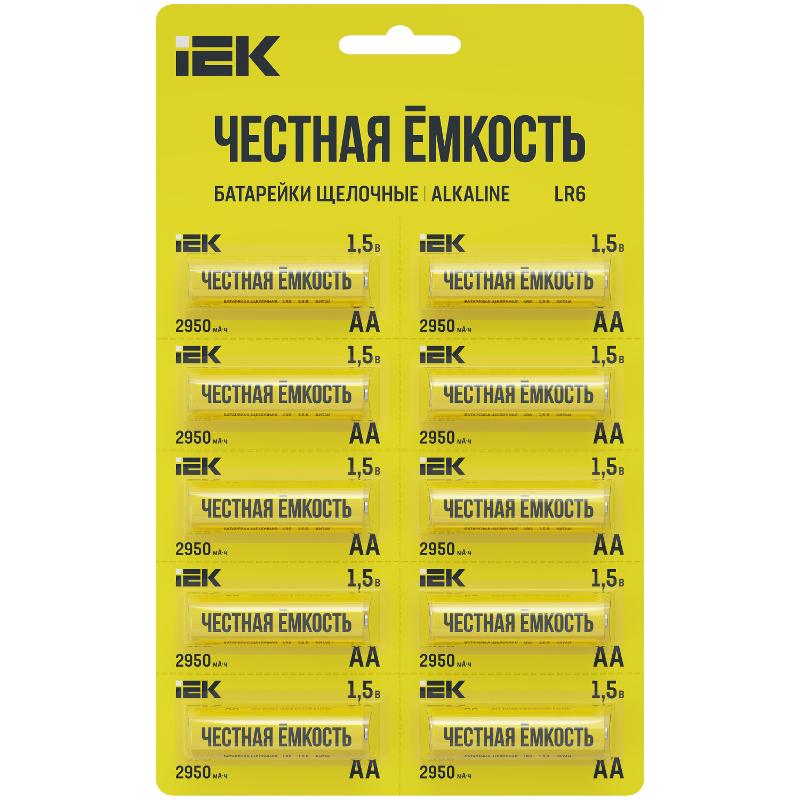 Батарейка щелоч. Alkaline LR6/AA (10шт/отр. блистер) | ABT-LR06-OP-D10 | IEK — IEK (ИЭК)