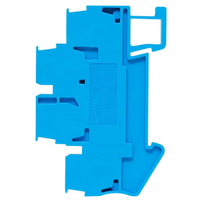 Колодка клеммная пружинная двойная JXB-ST-2.5 26А синяя EKF | plc-jxb-st-2.5-4-2-blue | EKF — миниатюра 6