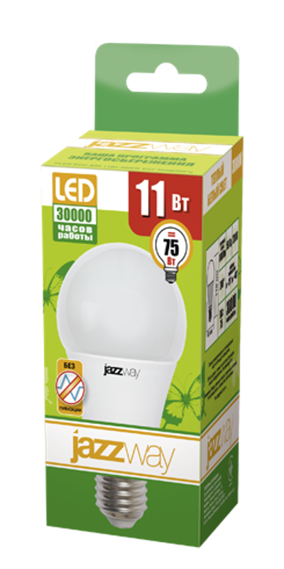 Лампа светодиодная LED 11Вт Е27 220В 3000К PLED- ECO- A60 груша | 1033208 | Jazzway — миниатюра 2