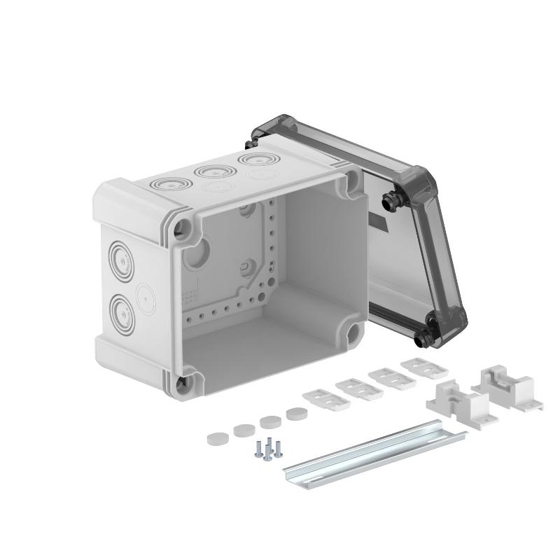 Распределительная коробка X10, IP 67, 191х151х126 мм, с прозрачной крышкой и DIN-рейкой | 2005096 | OBO Bettermann — OBO Bettermann