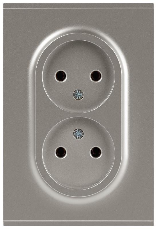 Розетка Arktik 16-2107-07 без заземления двойная 2X2P 16А-250В титан | Б0071687 | ЭРА — ЭРА (Энергия света)