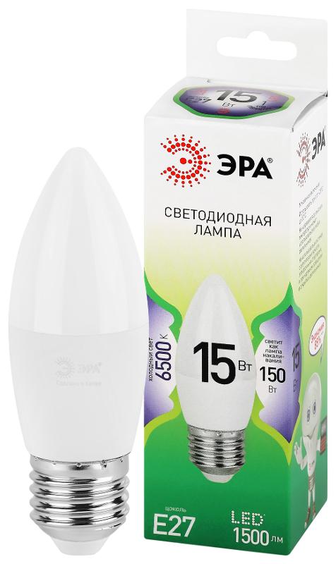 Лампа светодиодная GREEN LINE LED B35-15W-865-E27 GL E27 15 Вт свеча холодный свет | Б0067094 | ЭРА — ЭРА (Энергия света)