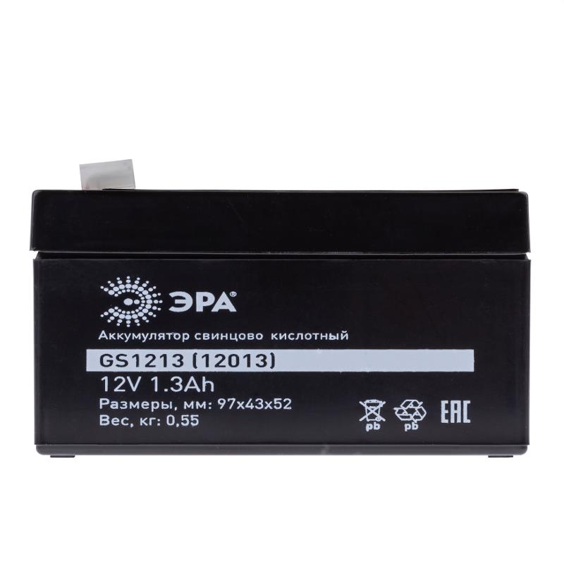 Аккумулятор GS1213 (Cвинцово-кислотный 12V 1,3) (20/900) | Б0050076 | ЭРА — миниатюра 3